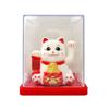 Solar-Powered Waving Maneki-neko Ornament, 2-Inch, Attracts Wealth for Office Desk or Cashier Counter Decoration