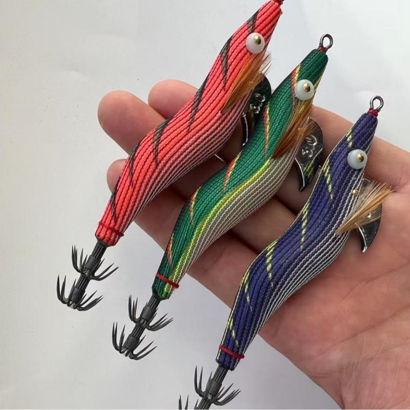 Lead Head Squid Jig Wood Shrimp Lure Uv Luminous Soft Legs Fast Sinking Egi Hook Saltwater Boat Fishing Octopus Bait