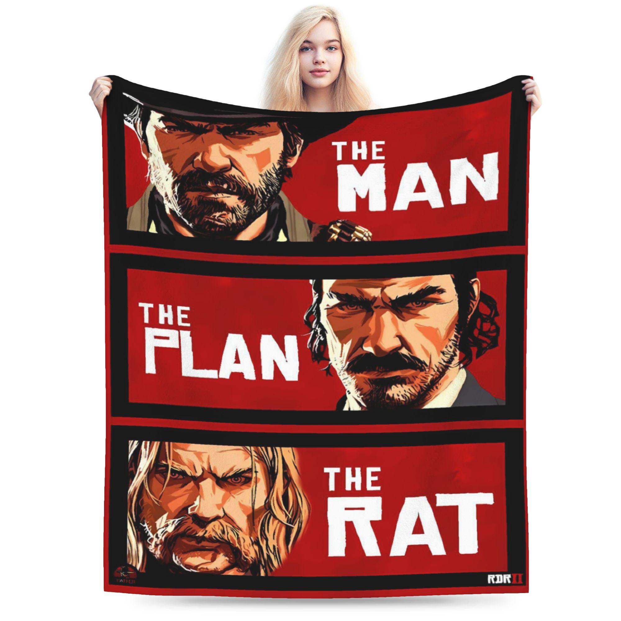 Tinika Chen Unisex Red Dead Emption 2 Flannel Blanket Warm Throw Blanket For Couch Chair Travel Office Fashion Bedspread Sofa Bed Cover