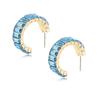 Vibrant Glass Gem Stud Earrings With Modern Geometric Shapes For Daily Wear