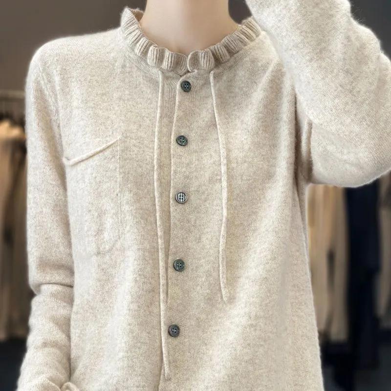 Sweaters Coat Cardigan for Women Winter Oversize Fleece Thickened Solid Color Loose Long Sleeve Knit Sweaters Coat