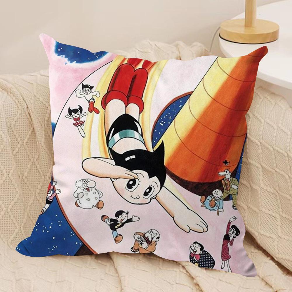 M-Mighty A-Atom Cushion Cover Silky Short Plush Sofa Pillow Cover Hidden Zipper Soft Dustproof Case for Home Decor