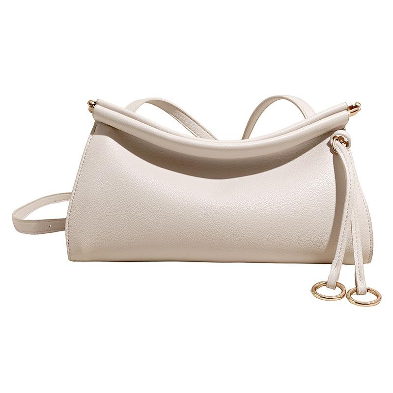 

Niche retro hand-carried baguette bag women s 2026 spring new texture casual shoulder messenger bag 31*8*19 белый