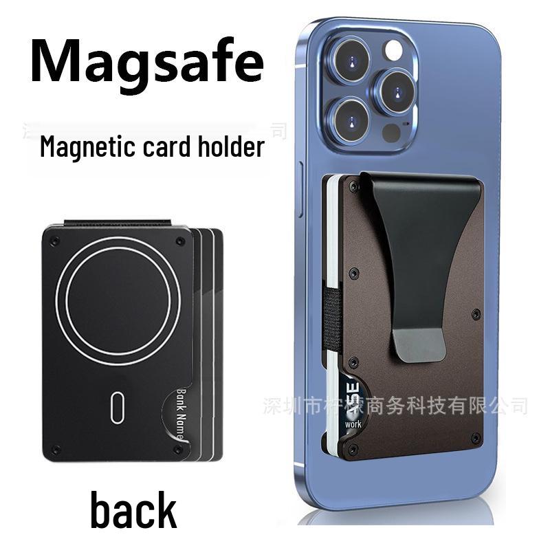 Apple MagSafe Compatible RFID Anti-Theft Metal Wallet with Strong Magnetic Card Holder