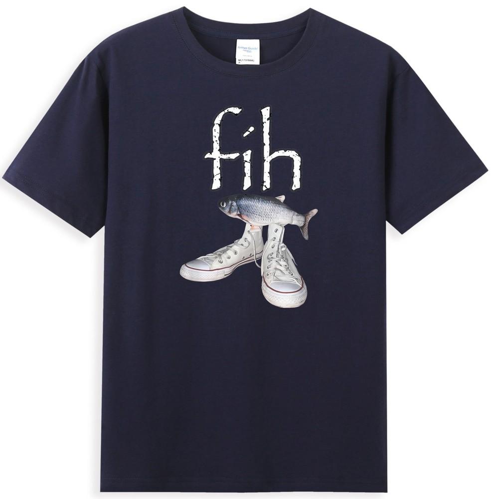 Fih Shoes Fish Funny Misspelled Fish With Shoes Design Unisexs Tshirt S