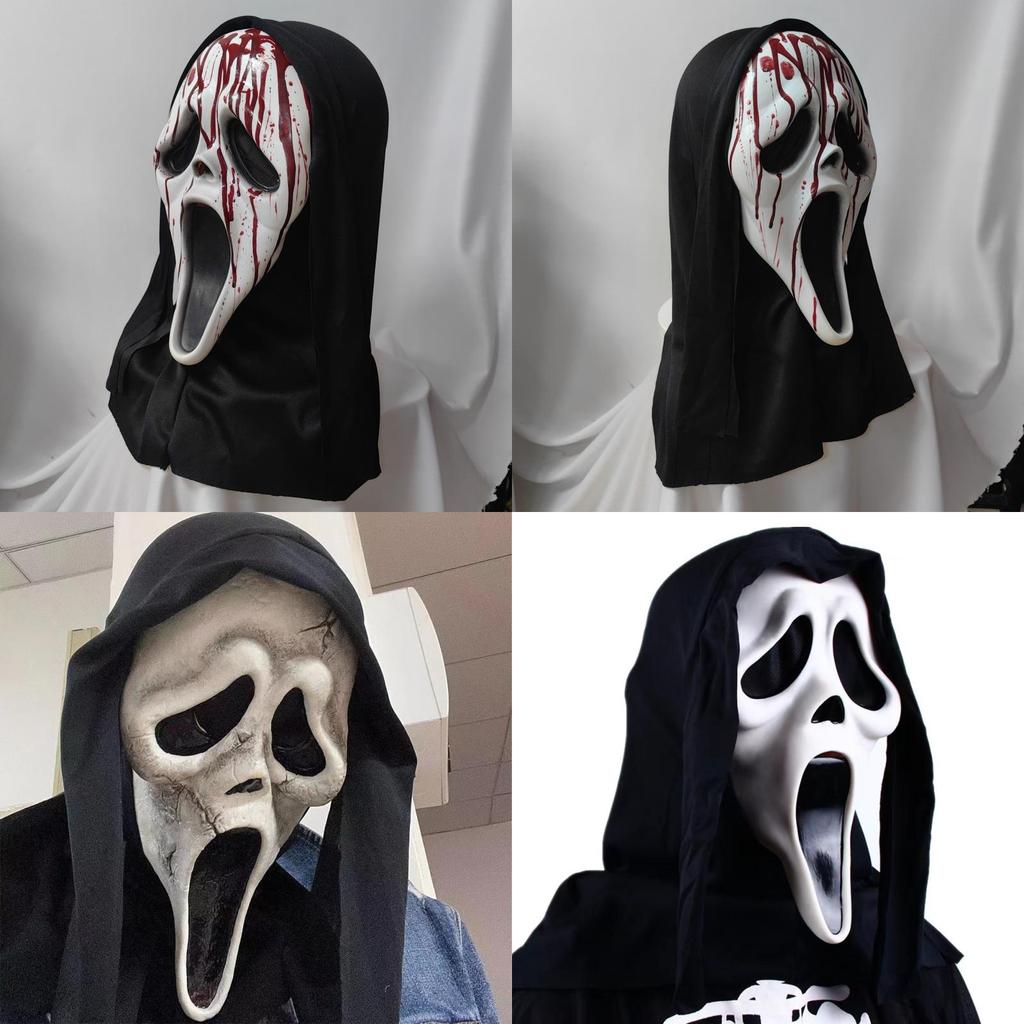 Scream Ghost Latex Mask Horror Costume Accessory For Halloween Parties