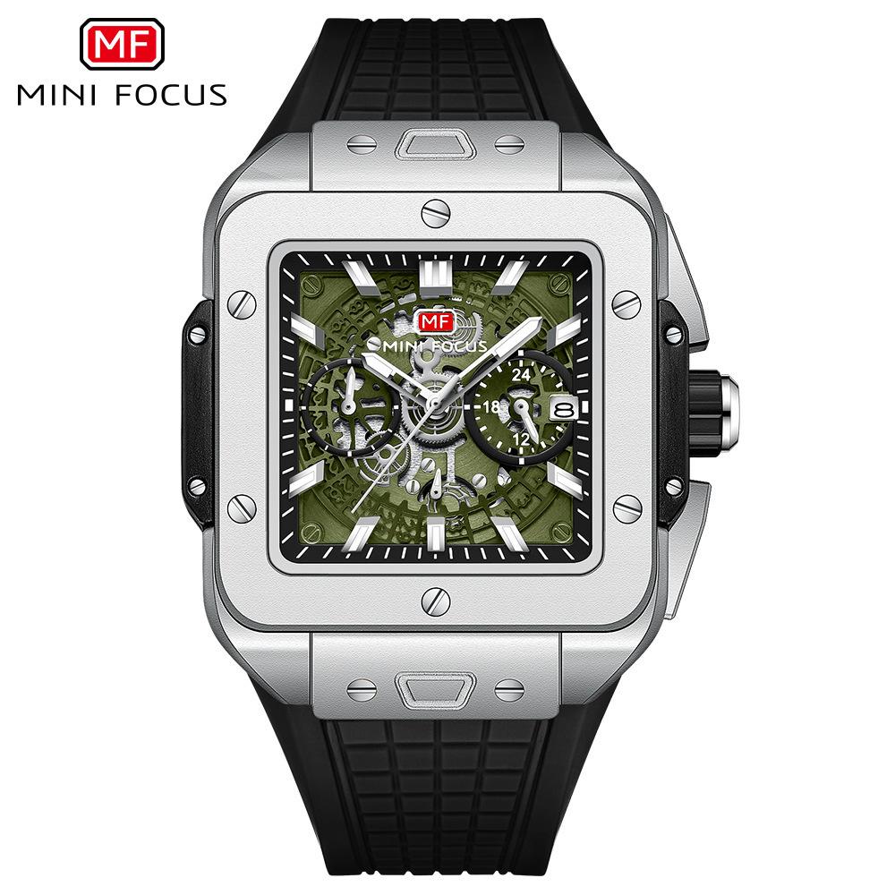 Mini Focus Watch Trendy Men'S Watch Composite Square Case Hollow Men'S Watch 0475G
