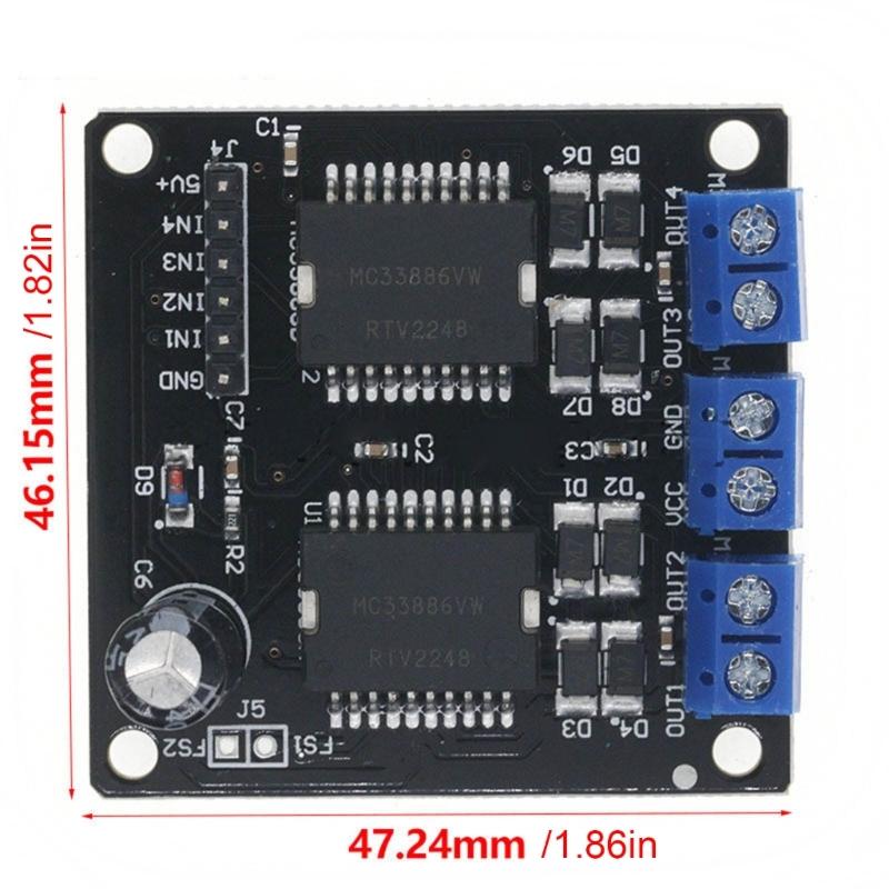 MC33886 4-Wege-Ausgang Roboterauto 6,5-24V Motor Schrittmotor Treiber Motor Ventile Modulplatine Motor Treiber Modul für Robotik
