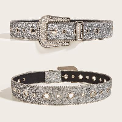 Western Style Cowboy Bling Bling Rhinestones Belt Full Diamond Belt for Adult