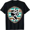 Serape Cow Print Cactus Leopard Print Turquoise Brown T-Shirt