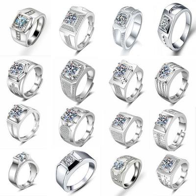 2021 Bestselling Korean Style Men's Adjustable Full Diamond Ring - Fashionable and Elegant Jewelry