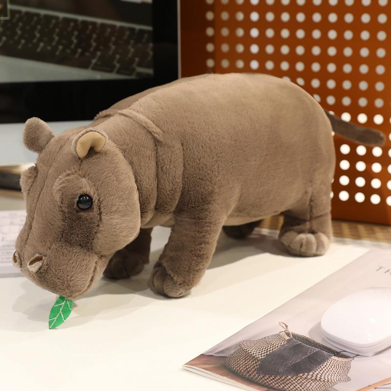 Realistic Hippopotamus Plush Toy Cushion - Children s Living Room Sofa Decoration 20cm 0.12kg