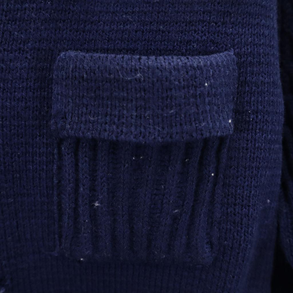 MONTGOMERY WARD 70er Jahre Vintage Langarm Strickjacke 36 Marineblau Damen Gebraucht