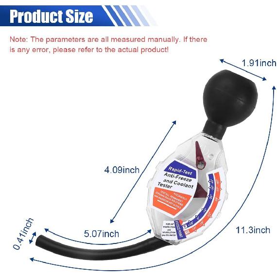 Antifreeze Coolant Tester, High Accuracy Dial Type Coolant Hydrometer Testers, Universal Car Battery Liquid Densitometer Automotive Antifreeze Tester