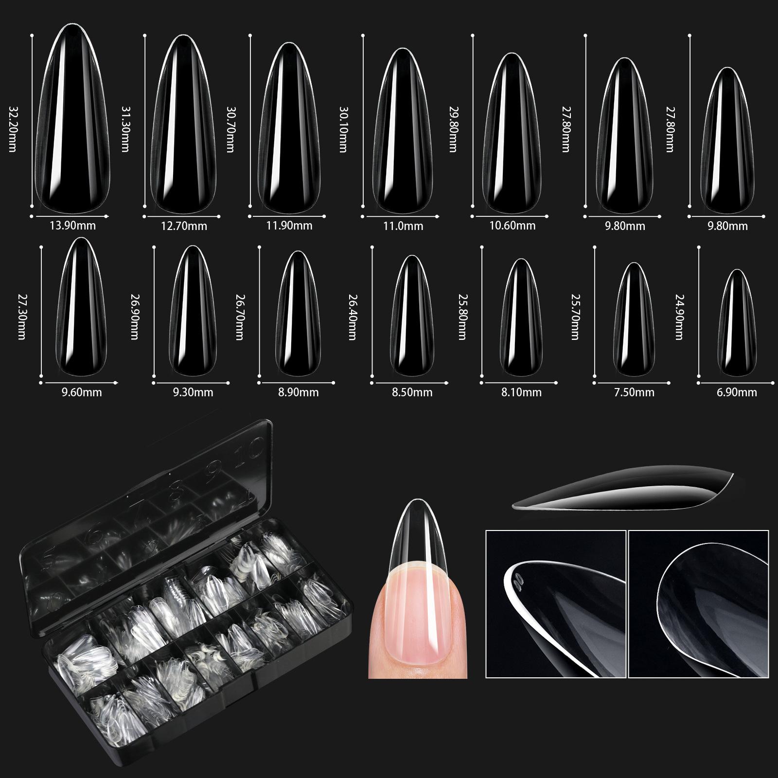 

Мягкие гелевые накладные ногти Natural Sculpted Ballet Coffin Almond Fake Nails Full Cover Premium Press On Nails Nail Supplies 13