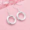 Charmante 925 Sterling Silber Exquisite Runde Hängeohrringe für Damen, Hochzeitsgeschenk, Modisches Accessoire Schmuck