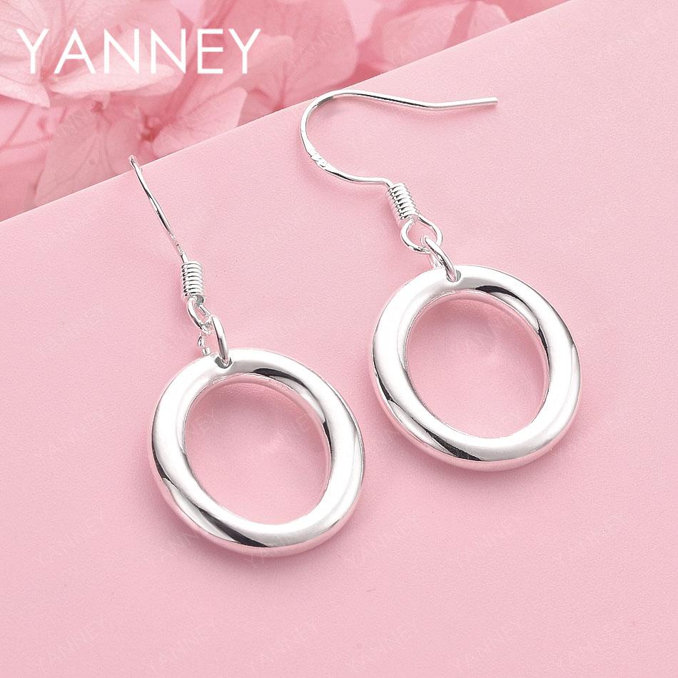 

Charming 925 Sterling Silver Exquisite Round Pendant Earrings for Women, Wedding Gift, Fashion Accessory Jewelry