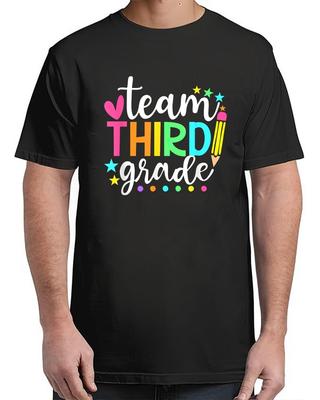 3rd Grade Team Pencil Teacher Student Back To School Vintage Adult S-4XL T-Shirt