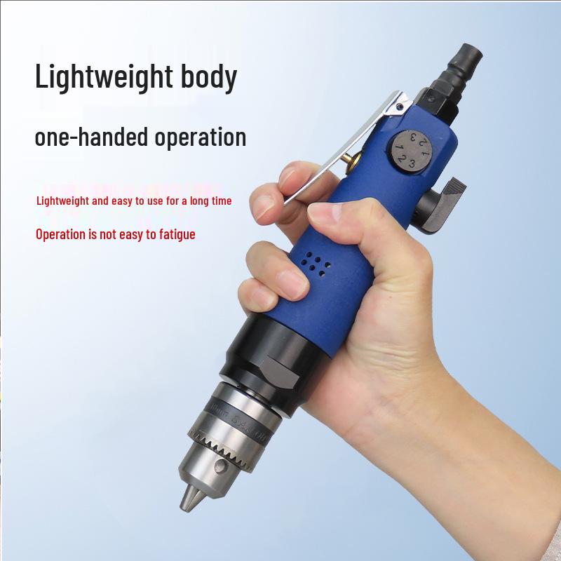 Gaobao 3/8" Industrial Pneumatic Drill, Forward/Reverse, 10mm Variable Speed, Straight Shank