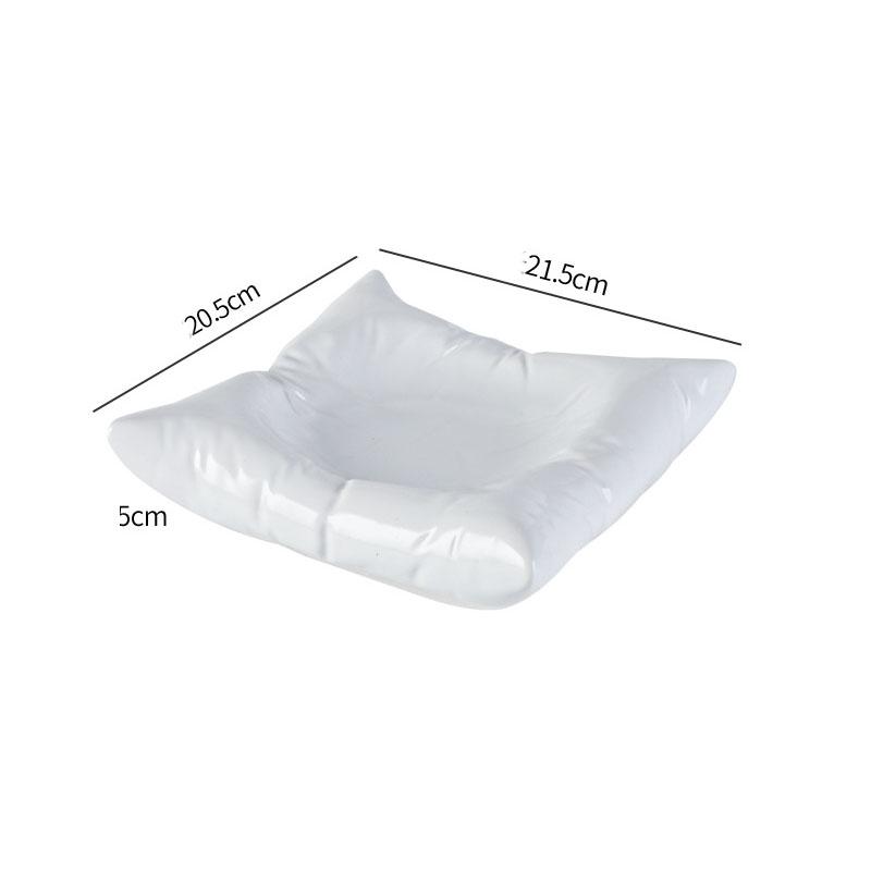 Kreativer Keramik Salatteller Küchengeschirr Speiseteller Pasta Steak Dessertteller Kissenförmige Dessertschale Salatschüssel