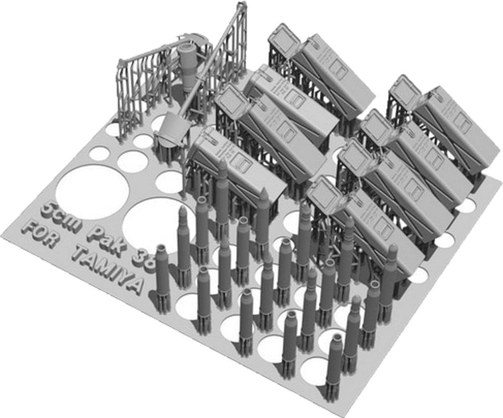Sol Model WW2 German 5cm Gun Pak38 Detail Up Set Plastic Model Parts MM974 1/35 Anti-Tank (for Tamiya)
