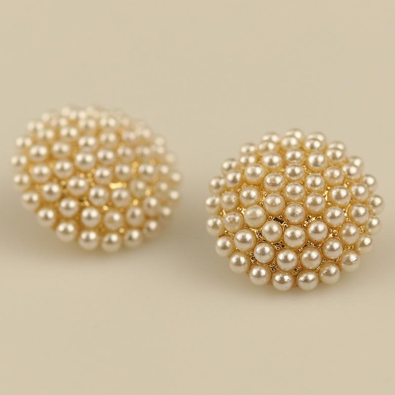 

5 шт. Металлическая пуговица в стиле знаменитости Сяосян, Ретро, Маленькая зернистая жемчужная круглая декоративная пуговица, Пуговица для твидового жакета, свитера Round & Inquiry & 28L = 18.0 MM