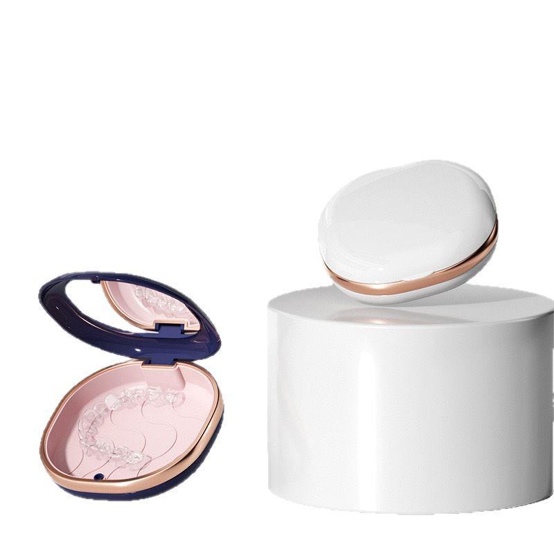 Portable Orthodontic Retainer Storage Box with Mirror