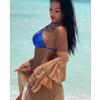 Sexy Long Coverups Bikini White Multilayer Ruffle Sleeves Summer Beach Dress Elegant Women Beach Wear Swim Suit Cover Up D5