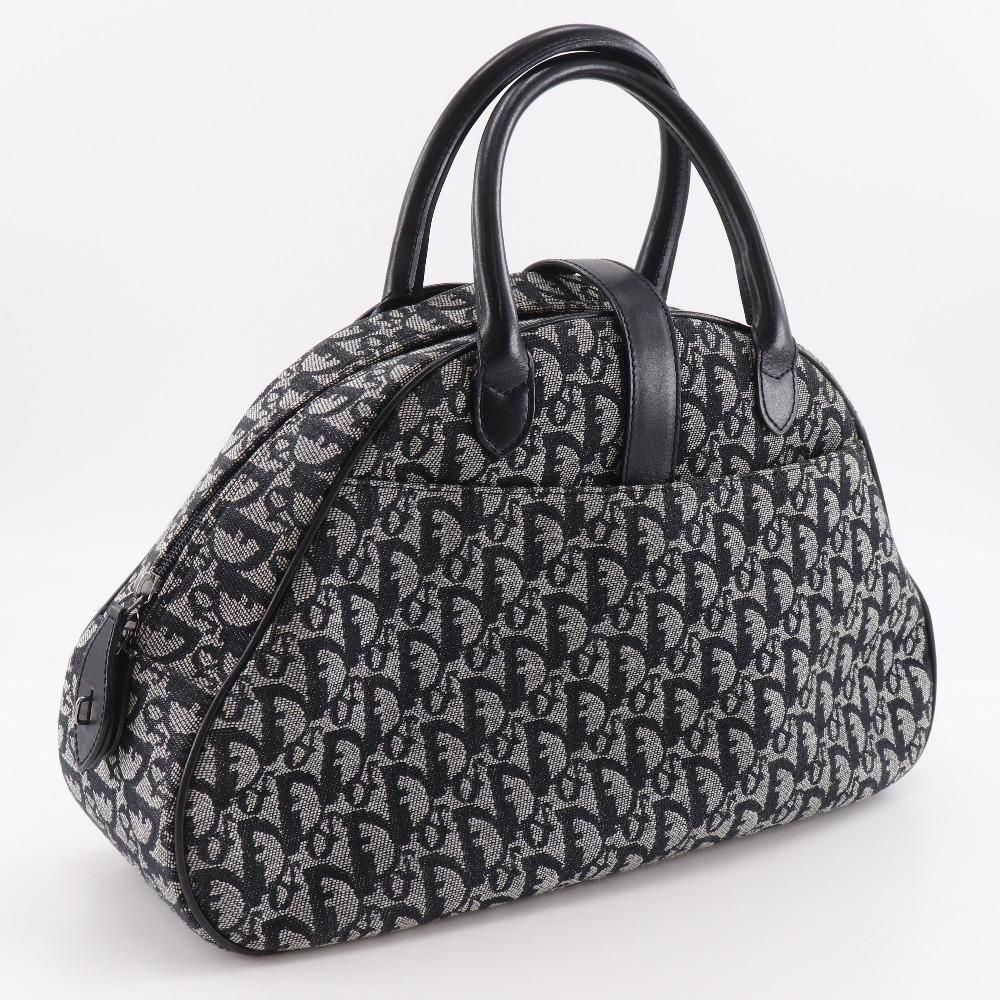 Dior Double saddle bag Handbag Trotter Navy blue canvas Women Used