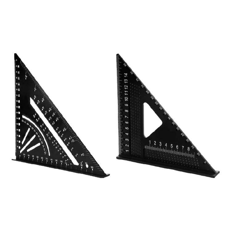 7in Metal Triangle Ruler Measuring Tool 45/90 Degree Carpenter Square Architect Ruler for Man