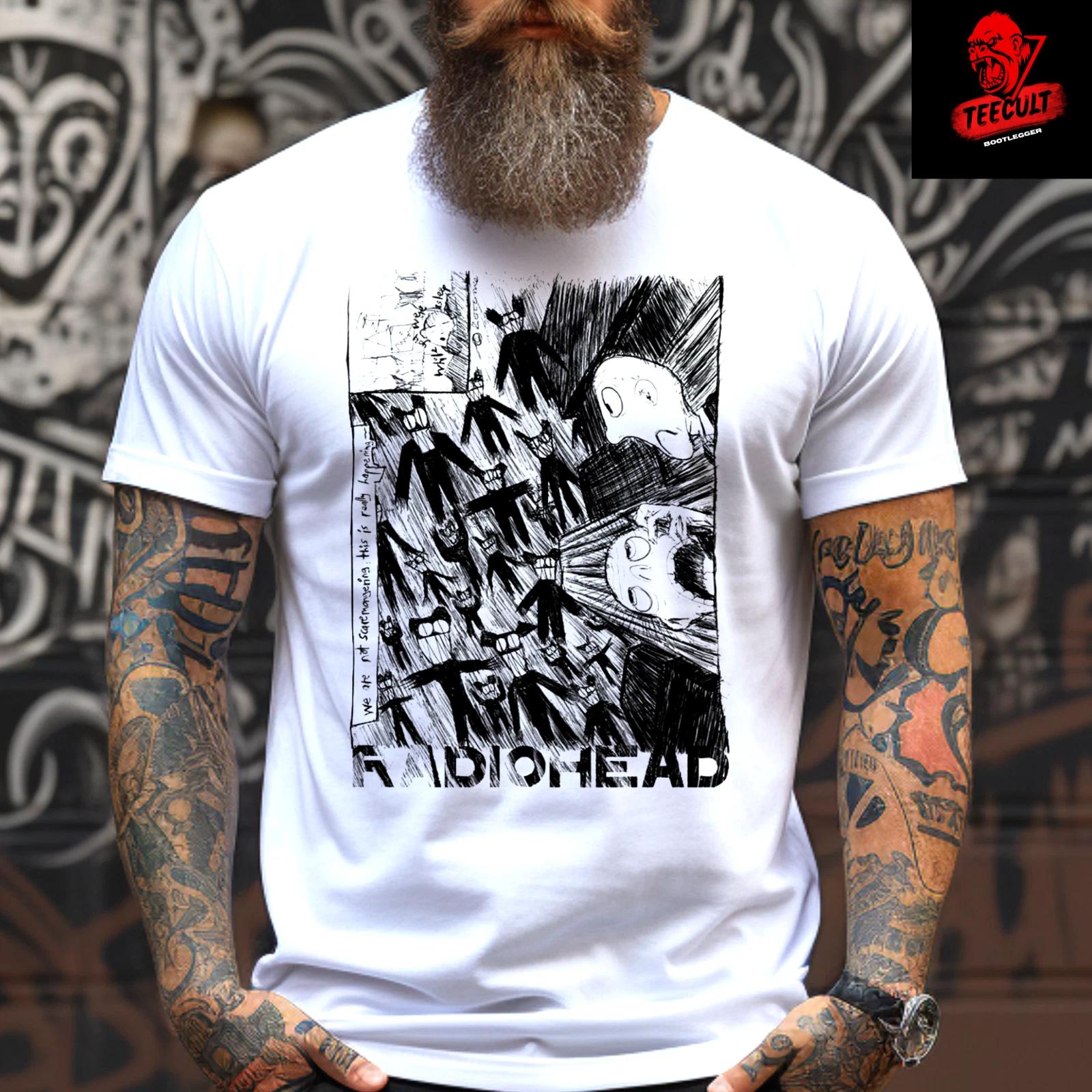 Men s and Women s T-shirts Radiohead Alternative Indie Rock Band Unisex Cotton Premium XXXXL