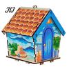 Artigianato da scrivania fatto a mano Kit Pittura con strass Casa di Natale 3D, Set Artigianale Fai da te Capanna Girasole in Legno, Ornamento Artistico Artigianale per Decorazione