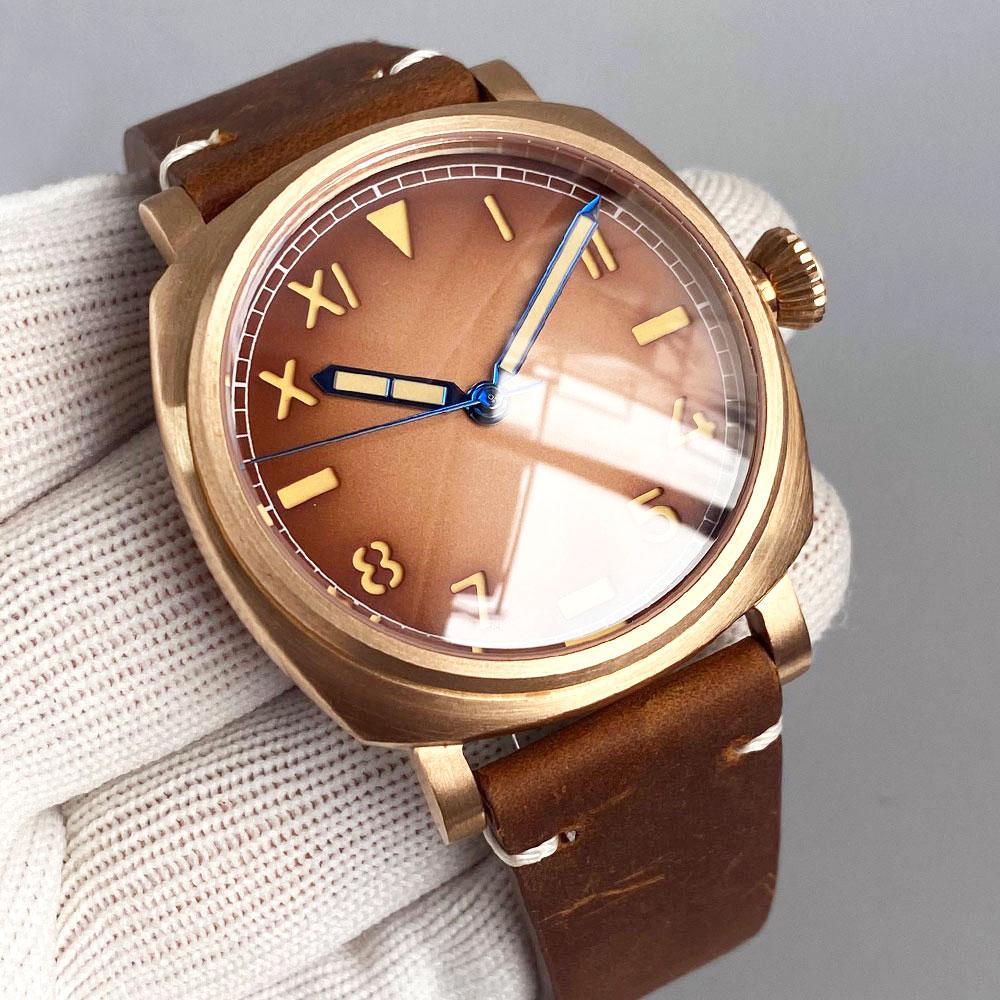 Tandorio 42mm Sapphire Glass CUSN8 Bronze Vintage Automatic Mechanical Men's Watch For Miyota 8215/Asia 2824 20Bar Diver Watch