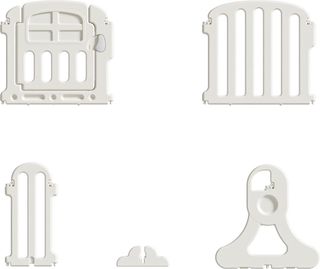 GU MODE Baby Gate Just Place Playpen Kids Partition Baby Fence Pet Gate Easy Installation Folding Long Panel Stylish Width (Beige Door, 454cm)