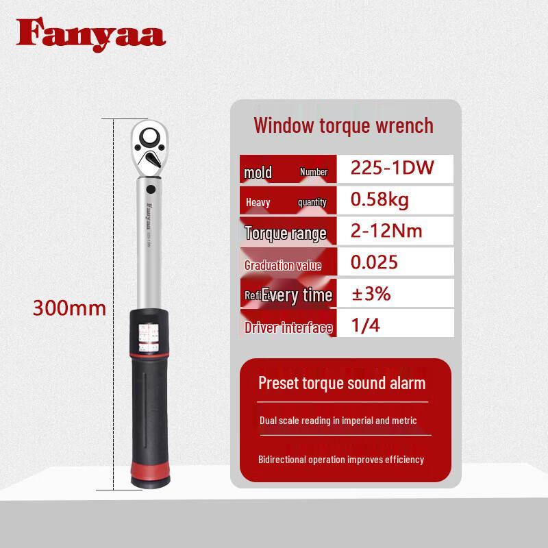 Fanyaa Preset Adjustable Ratchet Torque Wrench