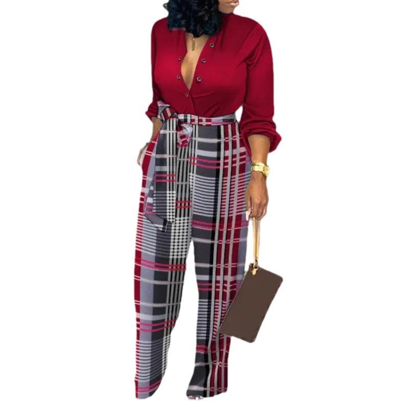 Women's Loose Large Size Jumpsuit 1116 Autumn and Winter High Waist Casual Straight Jumpsuit Europe