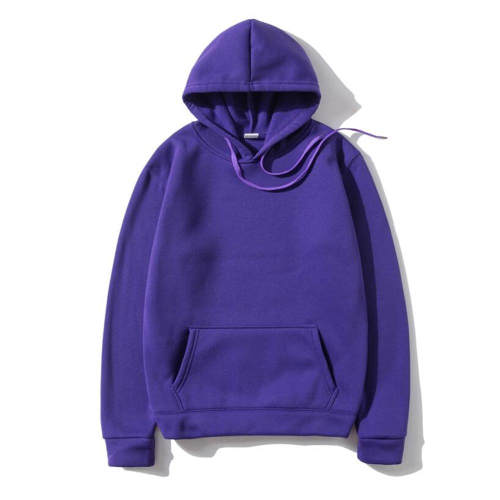 2023 Autumn/Winter Fleece-Lined Thick Hoodie - Unisex European/American Loose Fit, Plain Color.