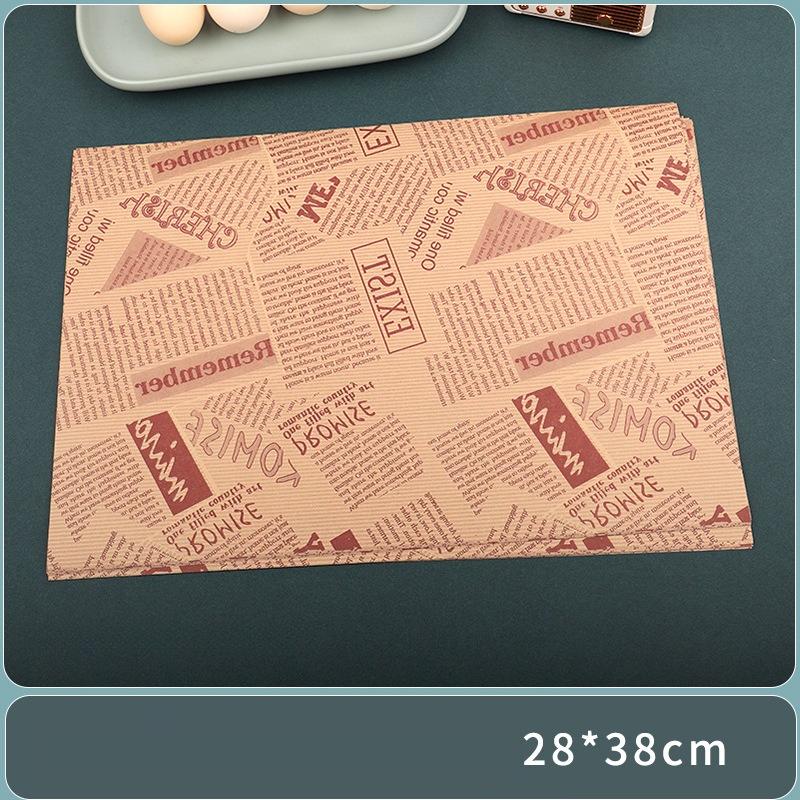 28x38cm Multifunktionale Haushaltsablage Spezielles Papier Kommerzielles Ölbeständiges Pad Papier Cartoon Muster Sandwichverpackung Burger Brot Backblech Papier