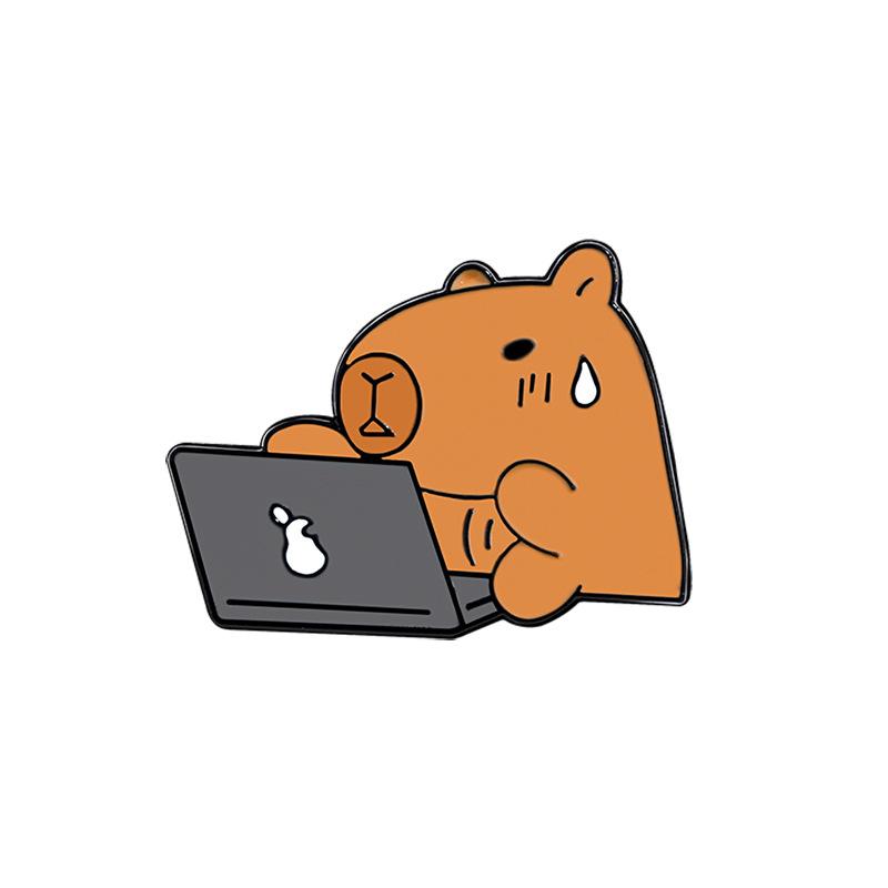 Kapibara Brooch Cute Cartoon Anime Capybara Badge Personalized Backpack Men's and Women's Accessories Decorations Pin Buckle