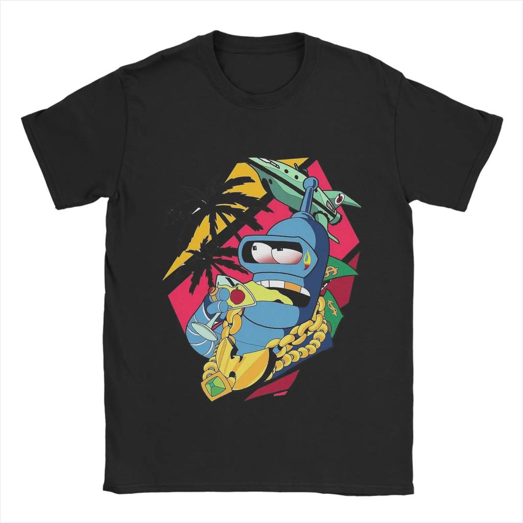 F-Futuramas men's T-shirt Summer New T-shirt 100% cotton T-shirt Short-sleeved T-shirt with Planet Express