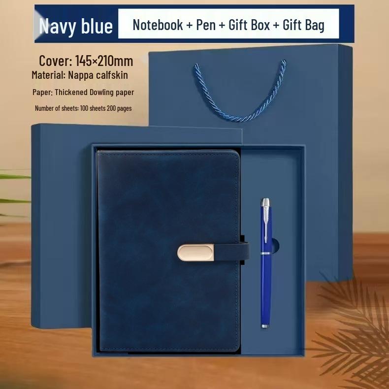 Business Notebook with Metal Buckle - Customizable Logo, Premium Conference Notepad Set