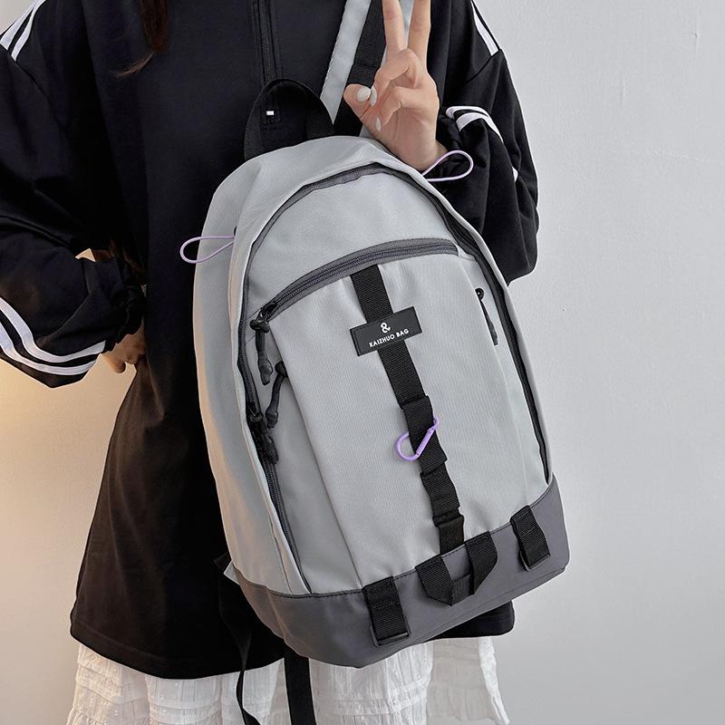 School BagsLarge capacity backpack male personality street fashion student  female trendy cool tooling style junior high school backpack