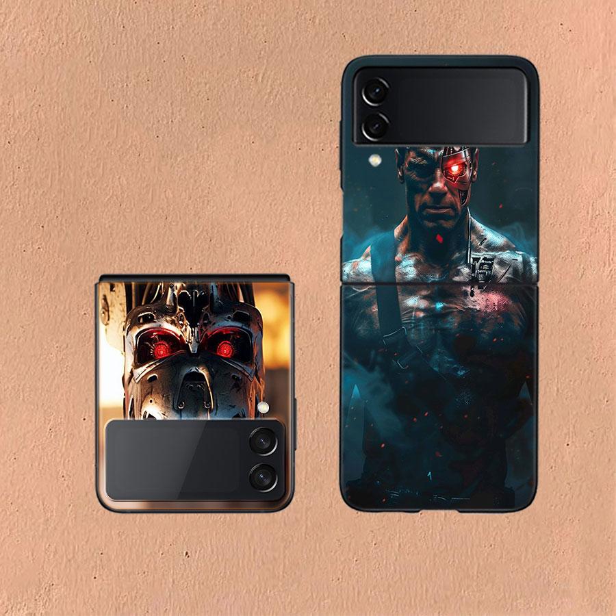 Arnold Schwarzenegger Terminator Phone Case For Samsung Z Flip 6 7 5G Galaxy Z Flip 5 4 3 5G Cases Shockproof Hard Cover TPU