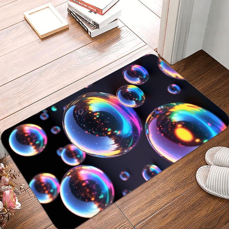 Verträumter Bubble-Druck Rutschfester Kleiner Teppich Wasserdicht Leicht zu Reinigen Fußmatte für Innen- und Außenbereich Langlebige Heimdeko Mode