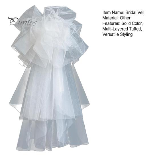 Welon ślubny Biały Wielowarstwowy Pikowany Ślubny Nakrycie Głowy Wykwintny Welon ślubny Codzienne Imprezy Wyjścia Akcesoria Do Włosów