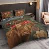 3pcs Highland Cow Printed Coreless Bedding Set Soft and Comfortable Dormitory Bedroom Decoration Multiple Sizes Machine Washable