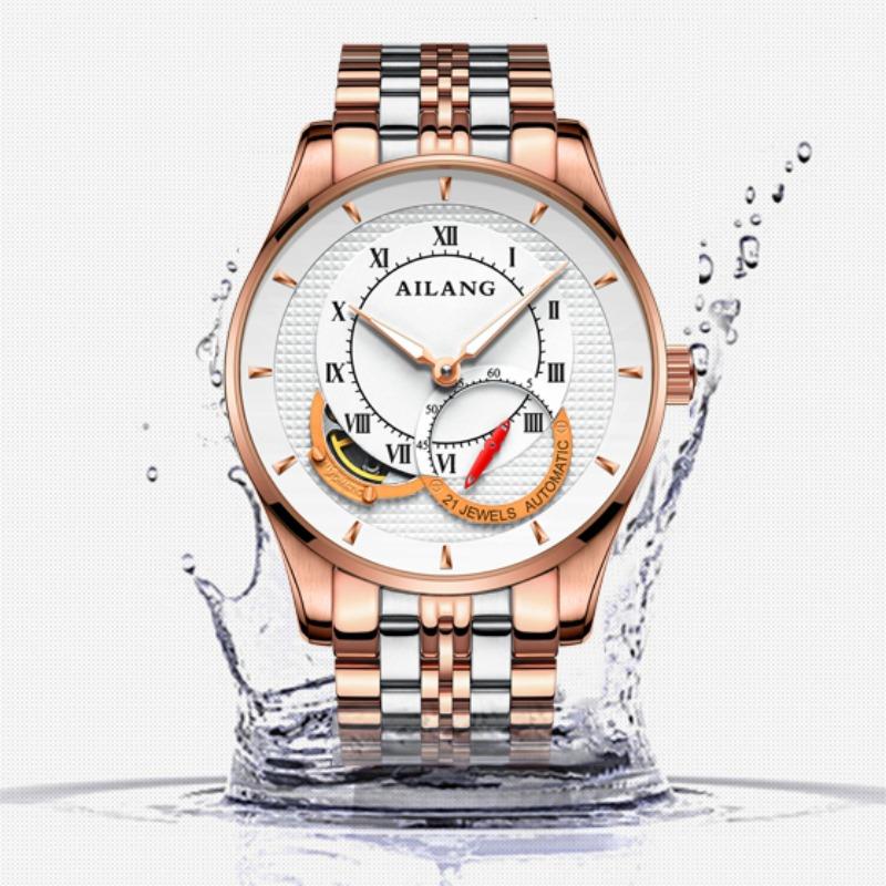 AILANG Klocka Stål Automatisk Maskinur Klocka Stor Urtavla Vattentät Mode Business Herrklocka