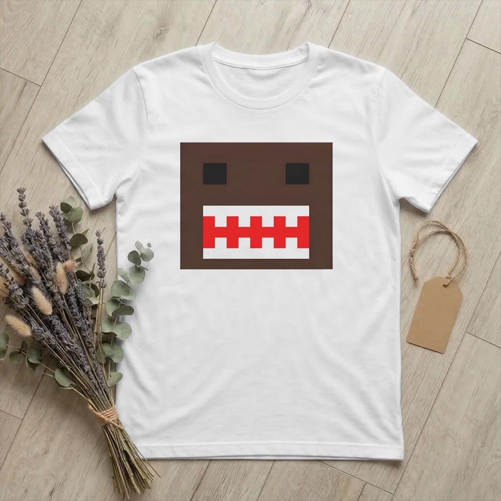 PIXEL Domo Kun Doll Face Unisex T Shirts Cute Funny Funny Tees Short Sleeve O Neck TShirts Cotton Unique Merchandise