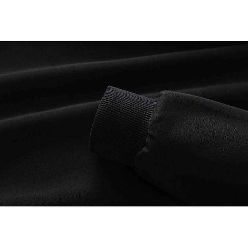 [EASTEMPO] ladies trainer spring long sleeve Relaxing Plain color Fashionable casual cute large size (JP, alphabet, L, black)