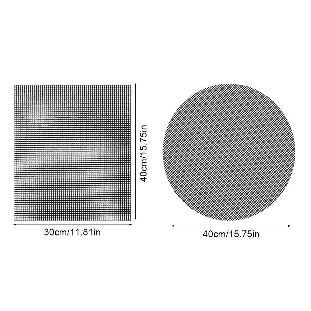 1Pcs 30x40cm Non-stick Barbecue Mesh Mat Reusable Heat Resistance BBQ Baking Net Round Square Cooking Pad